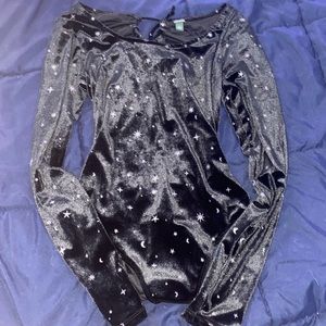 Black Bodysuit with stars and half moons
